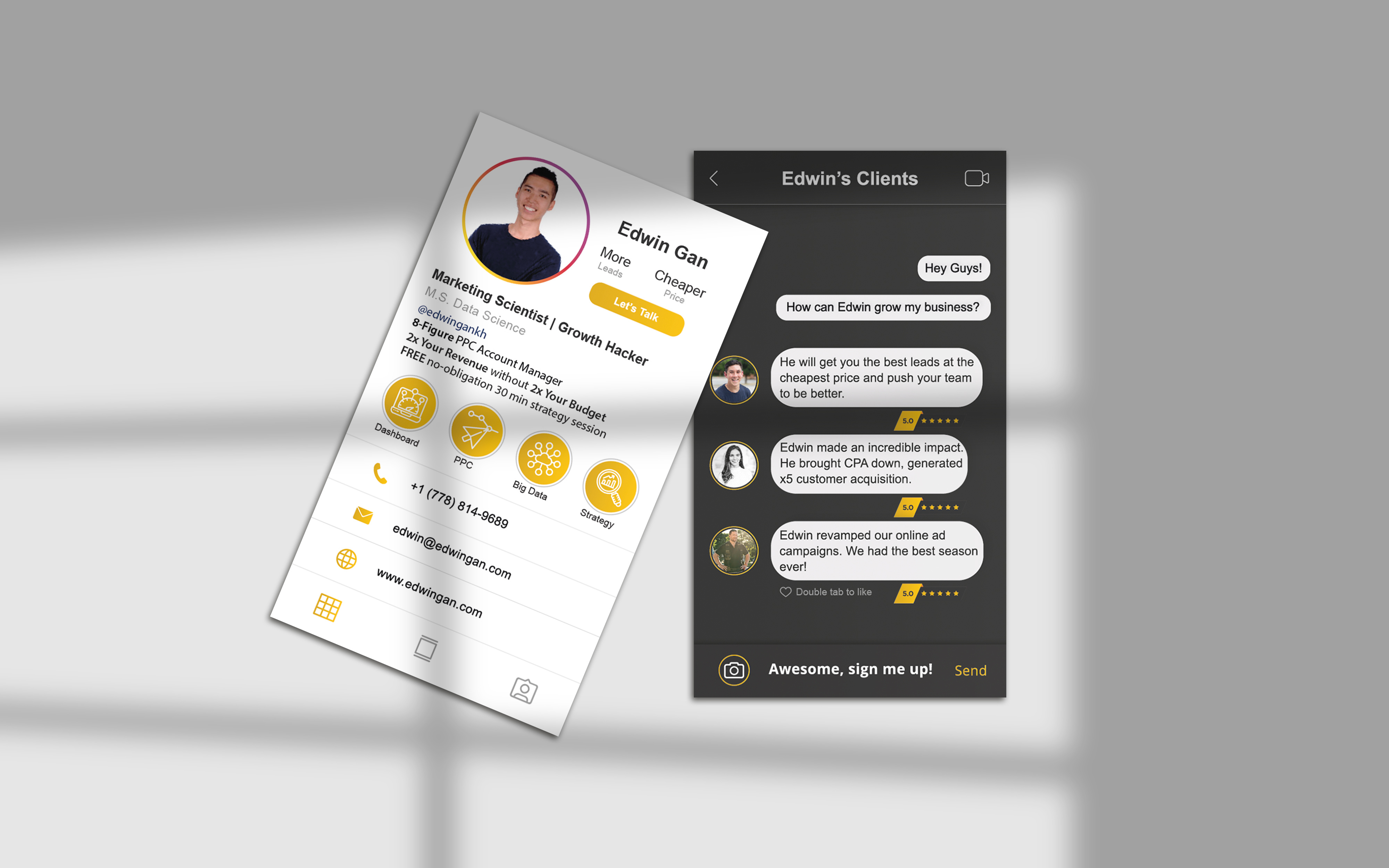 Example of Digital Instagram Business Card Design