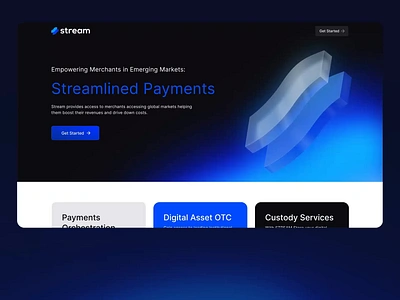 Interface design concept for money transfer service | Stream 3d illustration animation blue concept finance fintech interface interface design motion neon payments payments platform product product design ui ux uxui web web design