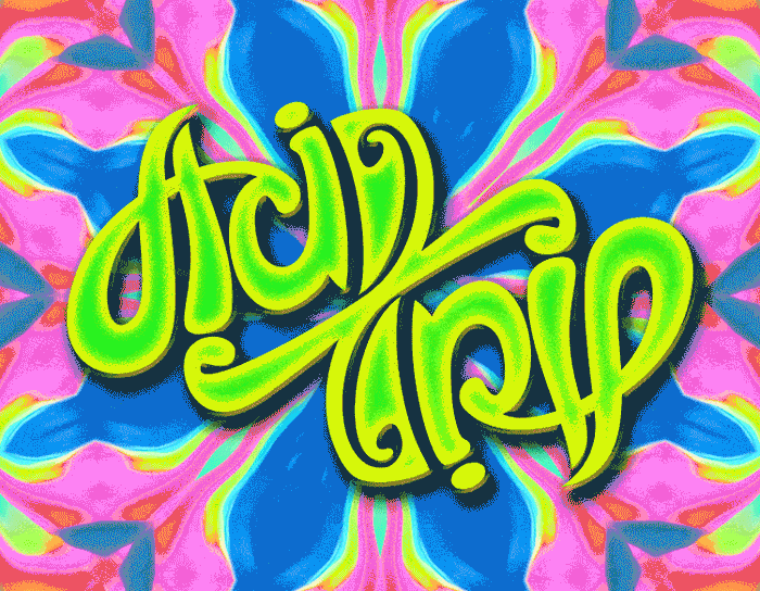 Acid Trip ambigram animation branding design graphic design illustration motion graphics psychedelic trippy