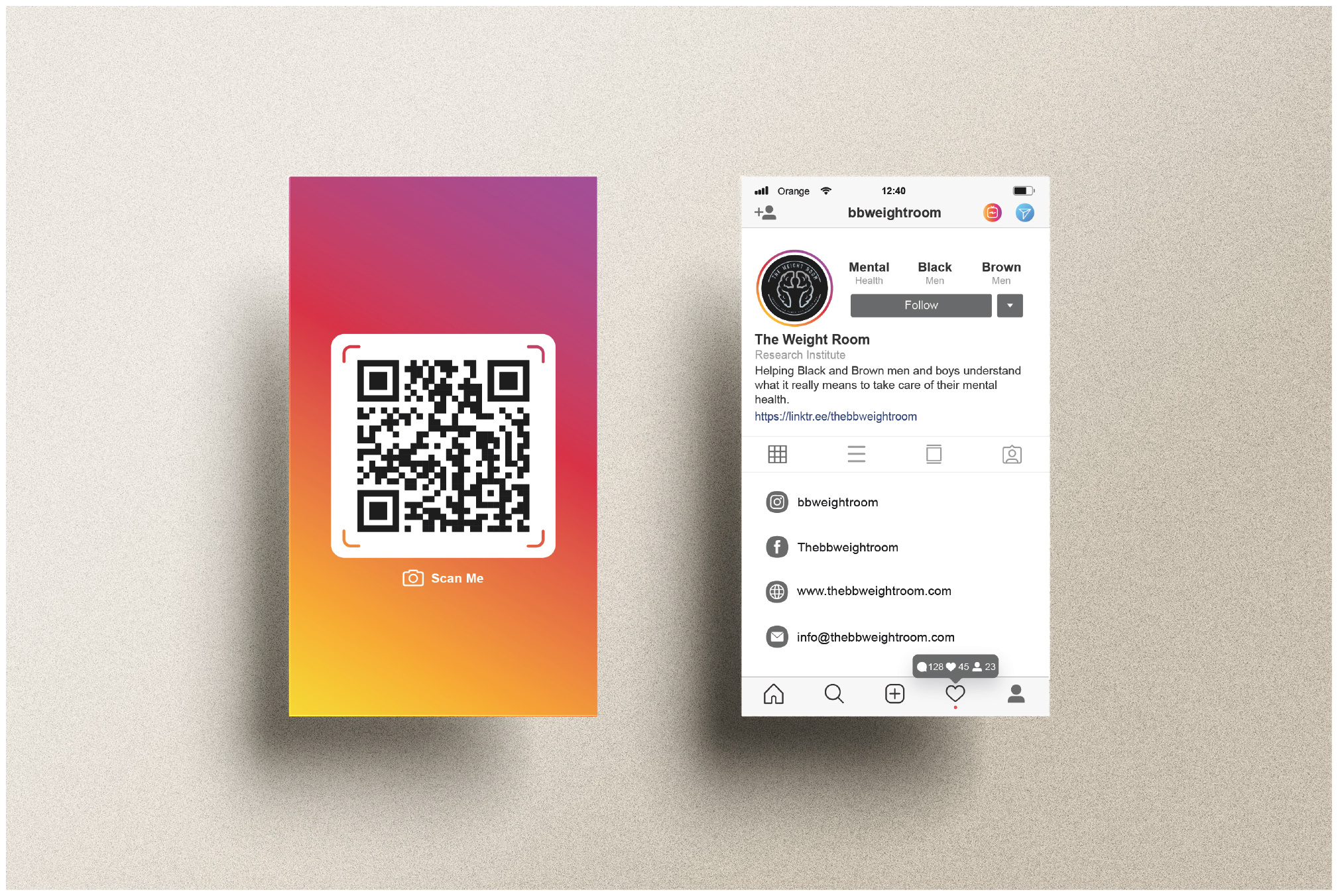 Example of Digital Instagram Business Card Design