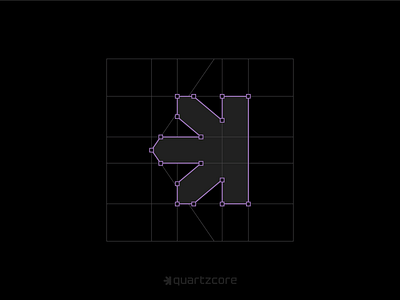 Quartzcore Logo black branding clean crystal gamestone grid icon logo logogrid mineral modern quartz tech