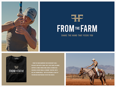 From the Farm Logo beef blue branding bull clean eatclean farm food gold hip icon logo modern modern vintage ranch usa vintage