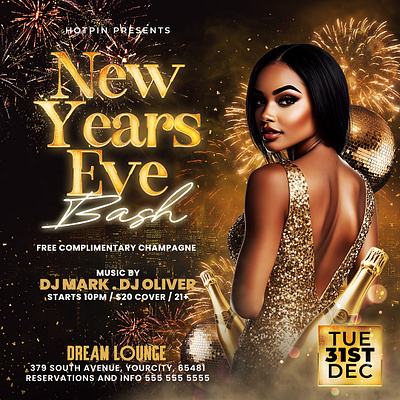 New Year Flyer Template nye party