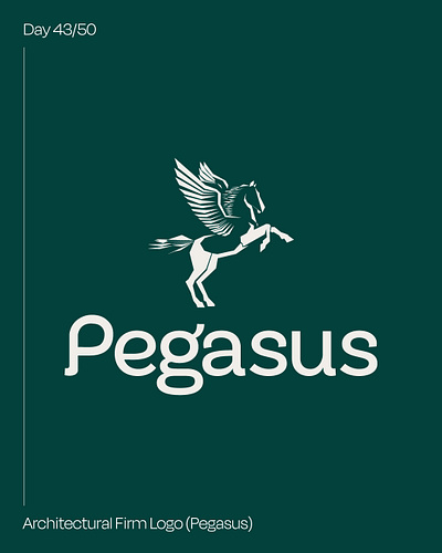 Day 43: Architectural Firm Logo - Pegasus #dailylogochallenge architectural firm brand identity branding dailylogochallenge graphic design logo