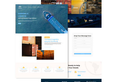 Shipping Company UI/UX Design application branding cargo desain design graphic design shipment ui ux website