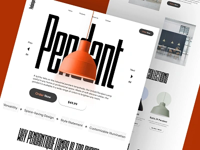 Pendantique Lamps Landing Page clean ui ecommerce homepage landing landing page landingpage minimal modern typography ui uiux ux web webdesign website