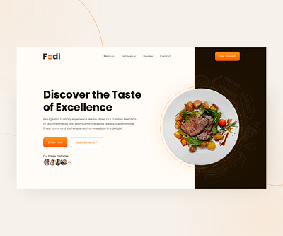 Food Services Landing Page food delivery application food delivery service food delivery website google slide landing page pitch deck slide ui ui ux website design