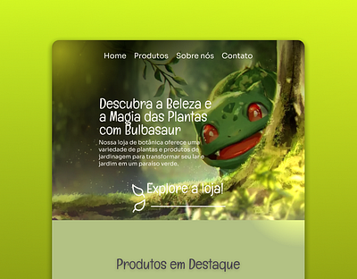 Botânica Bulbasaur | Landing Page botanic marketing socials ui web design website