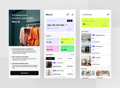 Moz.id - Mobile App Store Management app branding colors daily ui design e commerce fashion figma inspiration logotype marketing minimal minimalism mobile app mobile app design mobile design real estate saas tech ui ux