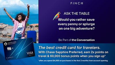 Chase Sapphire Preferred Ad Mockups for Finch canva design finch graphic design presentation