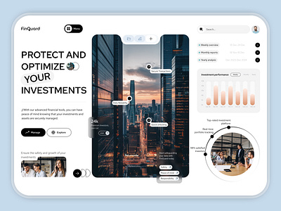 Finguard: Sleek Finance App Concept with Tech-forward Feel appconcept ios web design