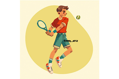 A Tennis Player Holds a Tennis Racket action activity athlete ball cartoon exercise fitness game health lifestyle outdoor play player playful racket sport sporty team tennis tournament