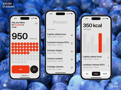 Food tracker | Diet app app calories care design diet food health ios mobile product product design tracking ui