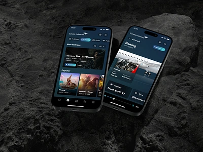 Garuda Indonesia Mobile App - Entertainment & Aircraft Info aboard app boarding design enterttainment flight flight entertainment ife in flight entertainment landing page ui ui design ux