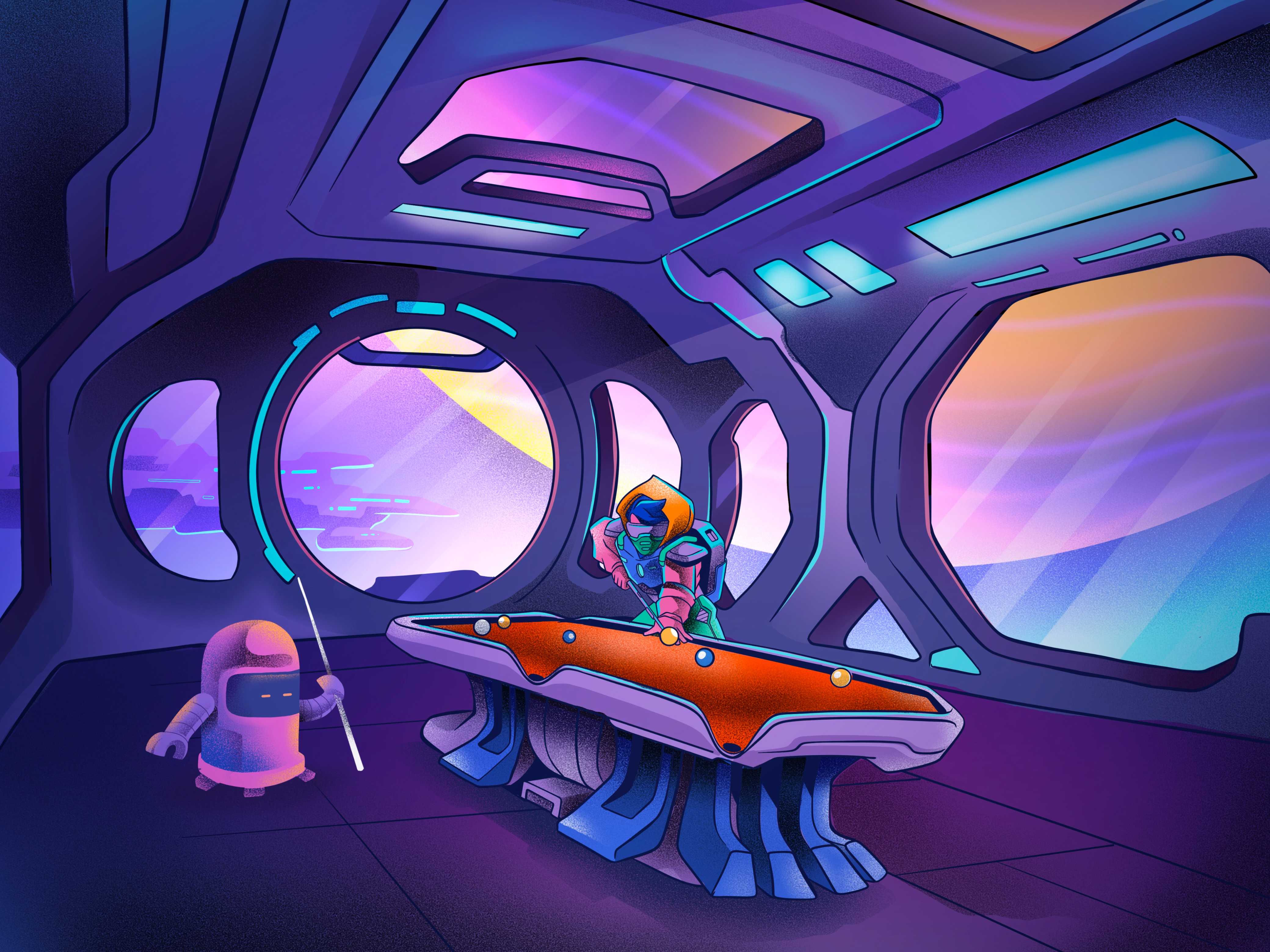 Futuristic Illustration by Orbix Studio 3d illustration adventures art astroman characters digitalart flat illustration futuristic galaxy graphic design illustration metaverse orbix studio planet sci fi science sketch space universe vector