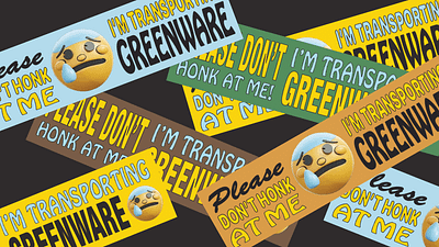 Don't Honk at Me!! 😰 Bumper Stickers brown bumper sticker ceramics emoji greenware pottery print design retro typography yellow