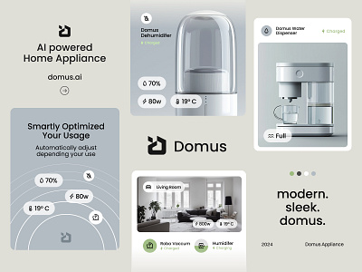 Domus AI Home Appliance Logo agency ai branding business card design electronic graphic design guideline home illustration kitchen logo product smart solution ui