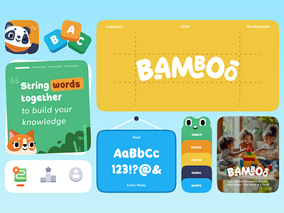 Bamboo - Learning to String Words bamboo branding children colorfull cute design guidline font fun game game app illustration kids learning learning app logotype mascot mascot illustration nurdiansyah word