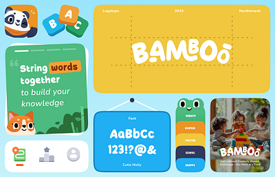 Bamboo - Learning to String Words bamboo branding children colorfull cute design guidline font fun game game app illustration kids learning learning app logotype mascot mascot illustration nurdiansyah word