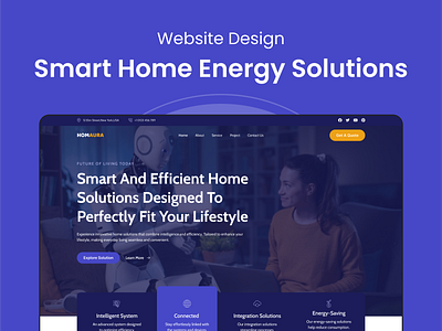 Smart home energy solutions web design application creative design creativity design energy saving home autoamtion minimal design mockup smart home smart web design top trending design ui ux web design web ui website design