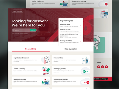 Travel Website - Help Page Design Exploration - Desktop Version cleandesign creativeui design designfrotravel helppage hero section landing page minimal modernui navigationdesign public transport responsivedesign serfrienlydesign ticketing app travelapp ui uiux ux uxdesign webdesign
