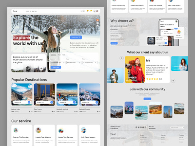 Travel Landing Page adventure booking clean ui destination flight hotel jahid hasan jion landing page travel travel agency travel landing page travel web travel website traveling traveling landingpage ui ui design ux vacation website