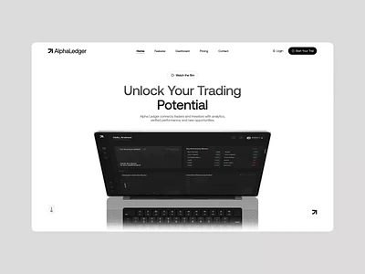Alpha Ledger Website Design algorithmic tools analytics branding finance funding innovative intuitive investors leaderboard minimalist modern platform real time analytics secure trading sleek strategies trading ui ux web design website design