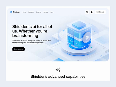 Shielder - AI Solution Website ai ainnovation aipowered aisolutions aitechnology aitrends animation design illustration ui ux webpage website