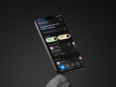 Talent Flow - Sleek & Modern Job Search App app ui clean dark theme employee employment find job hire hiring job app job finder job hiring job listing job platform job search mobile app morden design ui ux vacancy work finder