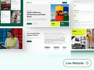 NexMove - Logistic Cargo Website animation cargo distribution figma framer landing page landing page template logistic logistics company modern design package shipment shipping transport transporting ui kit ui8 web template website website theme