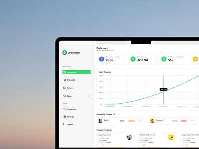 GrowPlant Dashboard agriculture branding dashboard farming figma plant uiux userinterface