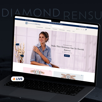 Diamondrensu website - Shopify (LIVE) branding diamond ecommercedesign homepage logo minimal modern product website shopify shopify landing page typography uiux websitedesign woocommerce