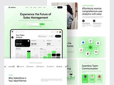 SaaS Sales Landing Page ai app b2b crm crypto dashboard landing page minimal saas saas landing page saas product saas website sales sales dashboard sales management shop landing page ux ui web design web3 website