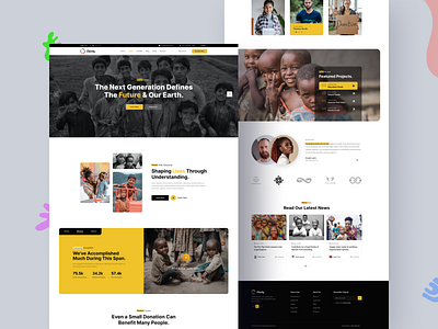 Non-Profit Charity Landing page animation branding charity charityevent children community design donate family figma fundraising helpingothers landingpage nonprofit nonprofitorganization redesign socialgood support web redesign webiste