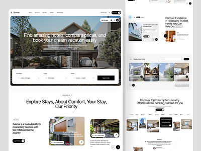 Hotel Booking Website Design booking home page hotel hotel booking hotel booking wbesite landing page resort torism travel travel agency ui ux web design web ui website