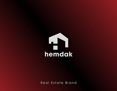 hemdak Real Estate Logo Brand Identity Design agent brand guide design brand identity branding design graphic design hemdak logo logo design minimal modern real estate real estate logo design realtor red tech tech logo ui unique white