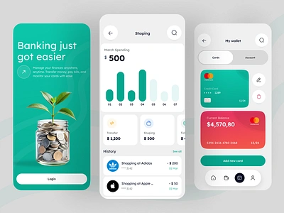 Smart Finance App – Manage Your Money with Ease 💸📊 2025 app app design banking banking app dribbbleshot financeapp fintech lightmode minimal minimalism mobile ui money smart finance trendy ui ux wallet