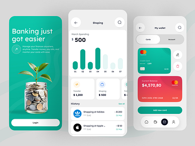 Smart Finance App – Manage Your Money with Ease 💸📊 2025 app app design banking banking app dribbbleshot financeapp fintech lightmode minimal minimalism mobile ui money smart finance trendy ui ux wallet