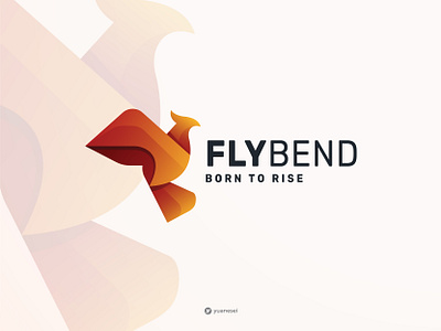 FLYBEND Creative Phoenix Logo Design animal bird brand branding colorful fly freedom gradient graphic design identity logo design logo designer logotype metal modern phoenix sport stylish vector wings