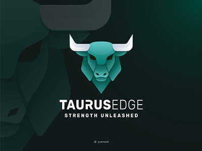 TAURUS EDGE Creative Bull Logo Design angus animal branding bull colorful design farm gradient graphic design horns icon illustration logo design mark minimalist sports strong vector