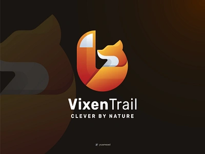 Vixen Trail Creative Fox Logo Design abstract animal animal logo brand branding creative logo dynamid fox fox logo identity logo design mark orange fox pictoral simple logo smart logo symbol tail