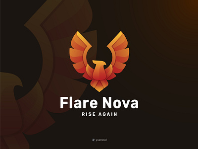 Flare Nova Creative Phoenix Logo Design animal bird branding colorful design flight gradient icon illustration logo design mark mythical orange phoenix rebirth vector wings