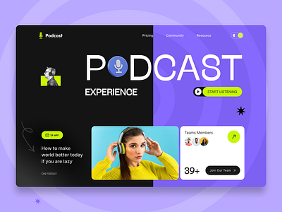 Podcast Hero Section figma podcast hero section ui ui ux design