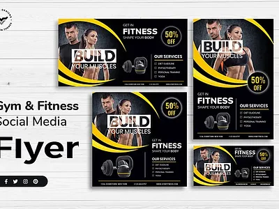 Gym Social Media Template banner template banners template creative template facebook template fitness template gym social media template gym template instagram template media template pinterest template post template professional template social media template social template template templates twitter template