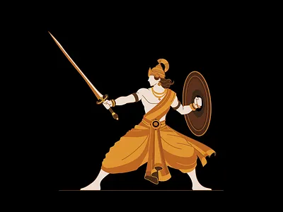 Khadgavidya adaptability ancientindia art characterdesign digitalart epicheroes epicstories flat illustration historicalart illustration indianmythology khadgavidya mahabharata nakula poster resilience sketch swordsmanship vector
