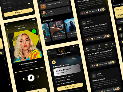 Music App Interface Design branding design graphic design illustration logo typography ux vector