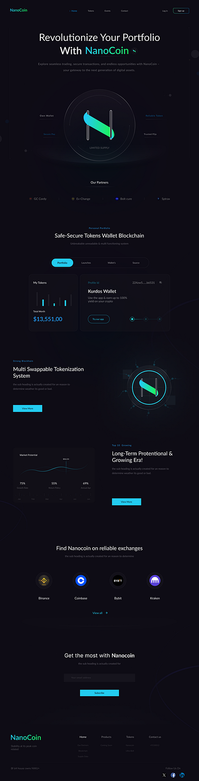 Sleek Crypto Web Design | Dark Theme branding crypto figma icon illustration market outlayout screen ui userexperience userinterface ux webdesign webpage