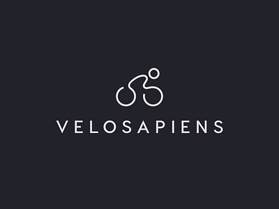 Velo Sapiens logo bike bicycle cycle velo design logo mark man human sapiens