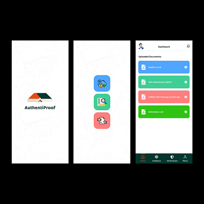 Proof of Evidence Mobile App for Students Design Easy and Simple app branding design graphic design illustration logo