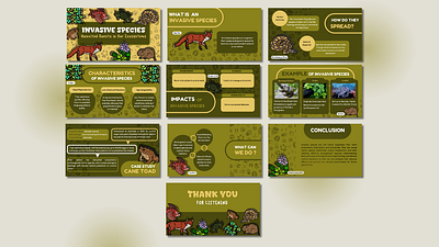 Slides Presentation : Invasive Species animal graphic design presentation science slides